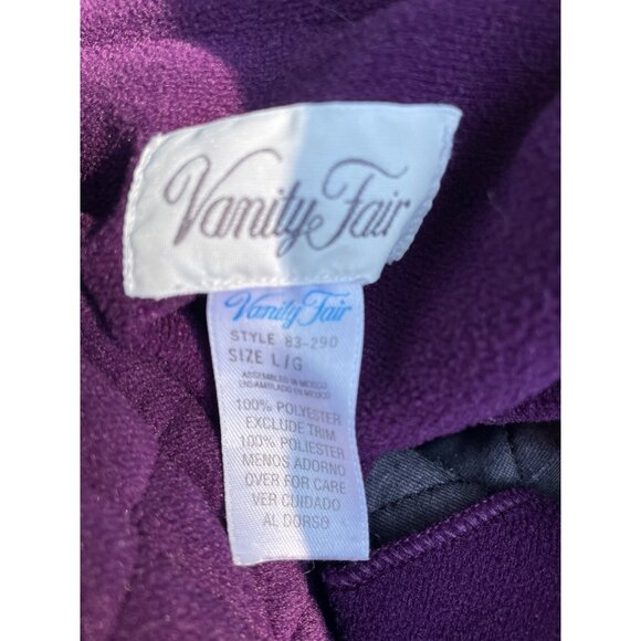 Vintage Vanity Fair Purple Quilted Collar Zip-Front Robe Loungewear Size L 100% - Picture 5 of 9